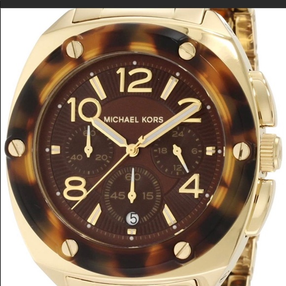 Michael Kors Tribeca Tortoise Brown Dial Watch - Picture 2 of 10